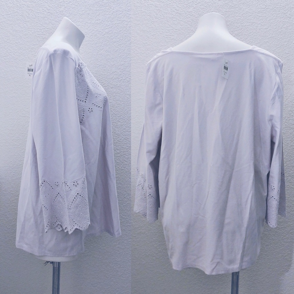 J.Jill Caroline Square Boat Neck Top Lavender Pale Orchid Size S NWT - Picture 6 of 8